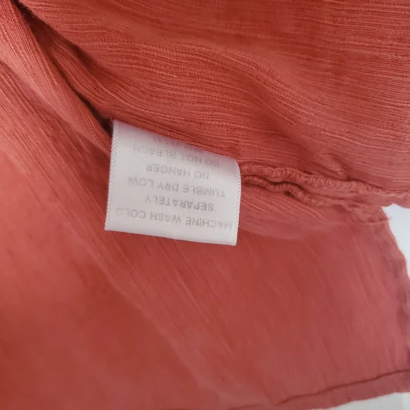 KLEEN Silk Linen Blend Womens XL Lagenlook Terracotta Orange Top - Picture 3 of 7
